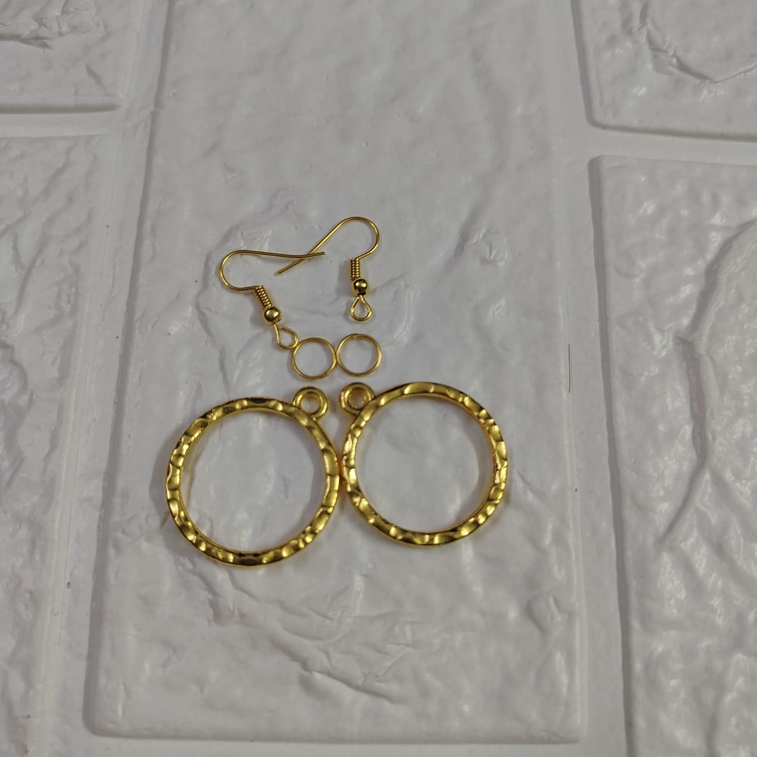 Oxidised Golden Bezels Earrings