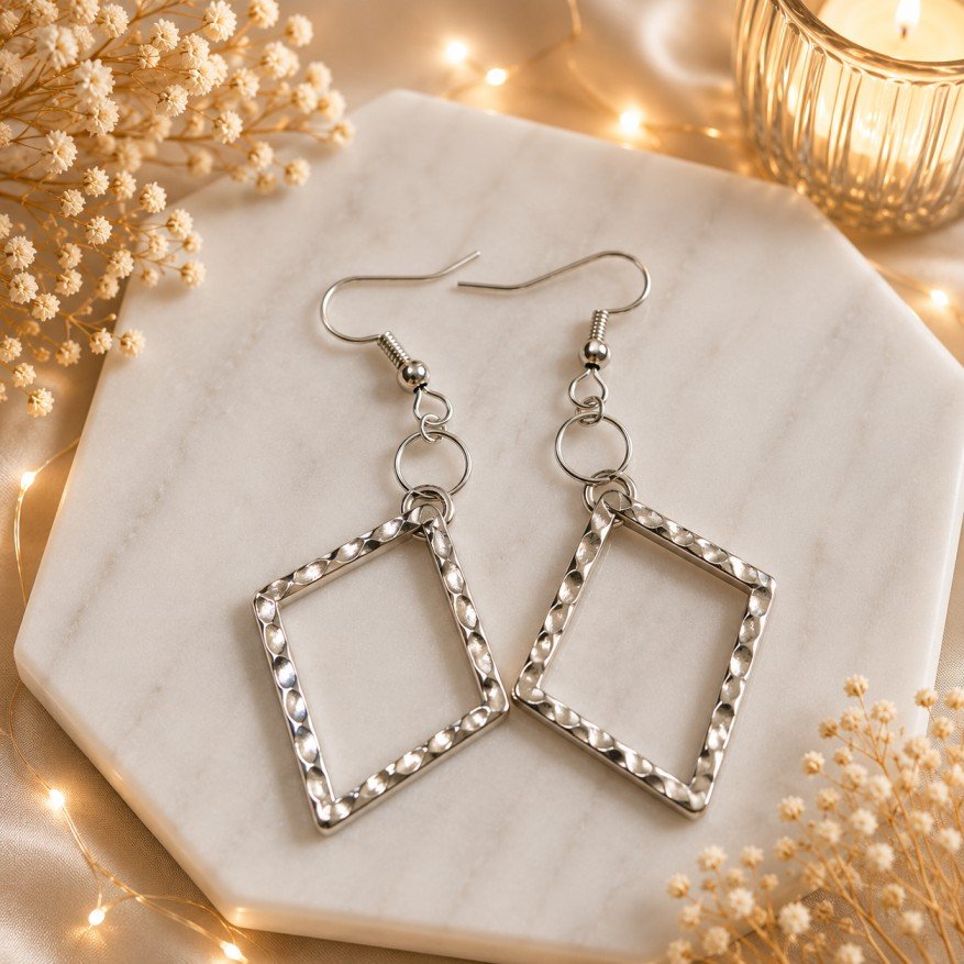 Elegant Kite Metal Silver Earring Base