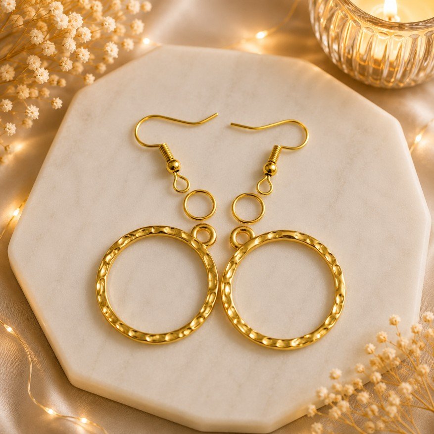 Elegant Pentagon Metal Golden Earring Base