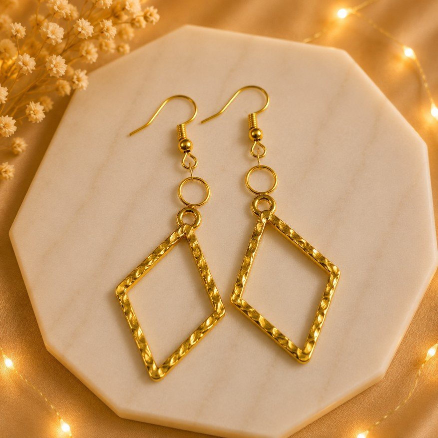 Elegant Kite Metal Golden Earring Base