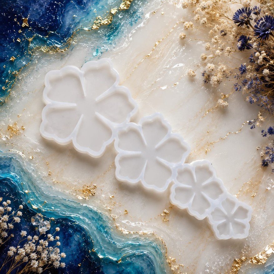 4-in-1 Clover Coaster Silicone Mold | Premium Resin Casting Mold