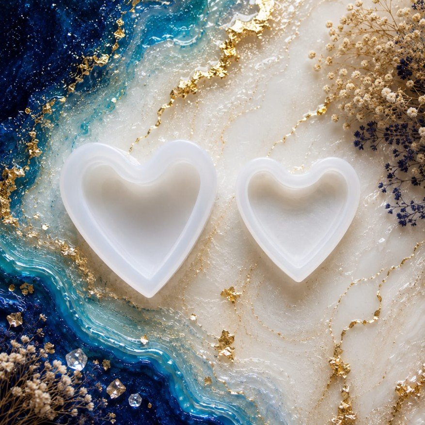 Heart Shape Resin Coaster Silicone Mold