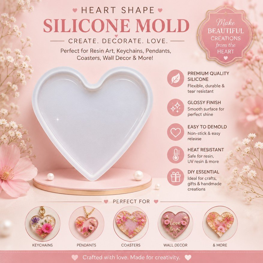 4" Heart Shape Silicone Mold